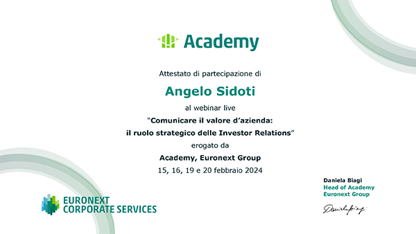 Investor Relations_Attestato_Angelo Sidoti
