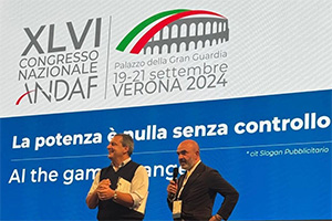 Angelo Sidoti sul palco del Convegno Nazionale ANDAF 2024